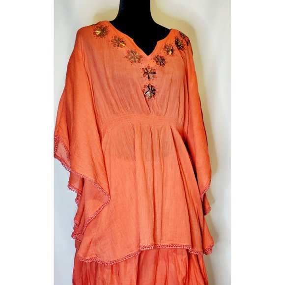 Style & Company - Boho Vintage Two Piece Set - Orange - Large - Picture 2 of 4
